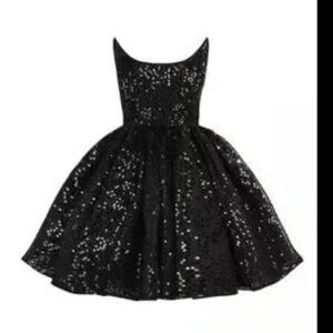 OFFERS WELCOME Selkie Black Sequin Onyx Raven Veuve Dress | Size S